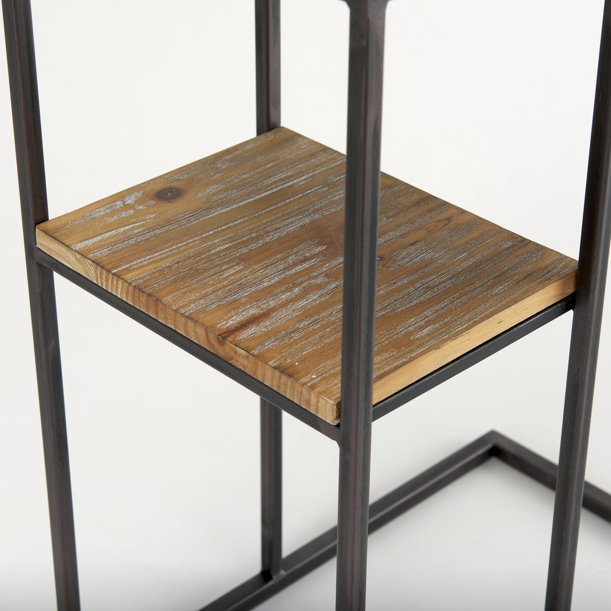 Ronin 25"H Rectangle 2-Tier Wood w/ Black Metal Accent Table from Mercana - Luna Furniture