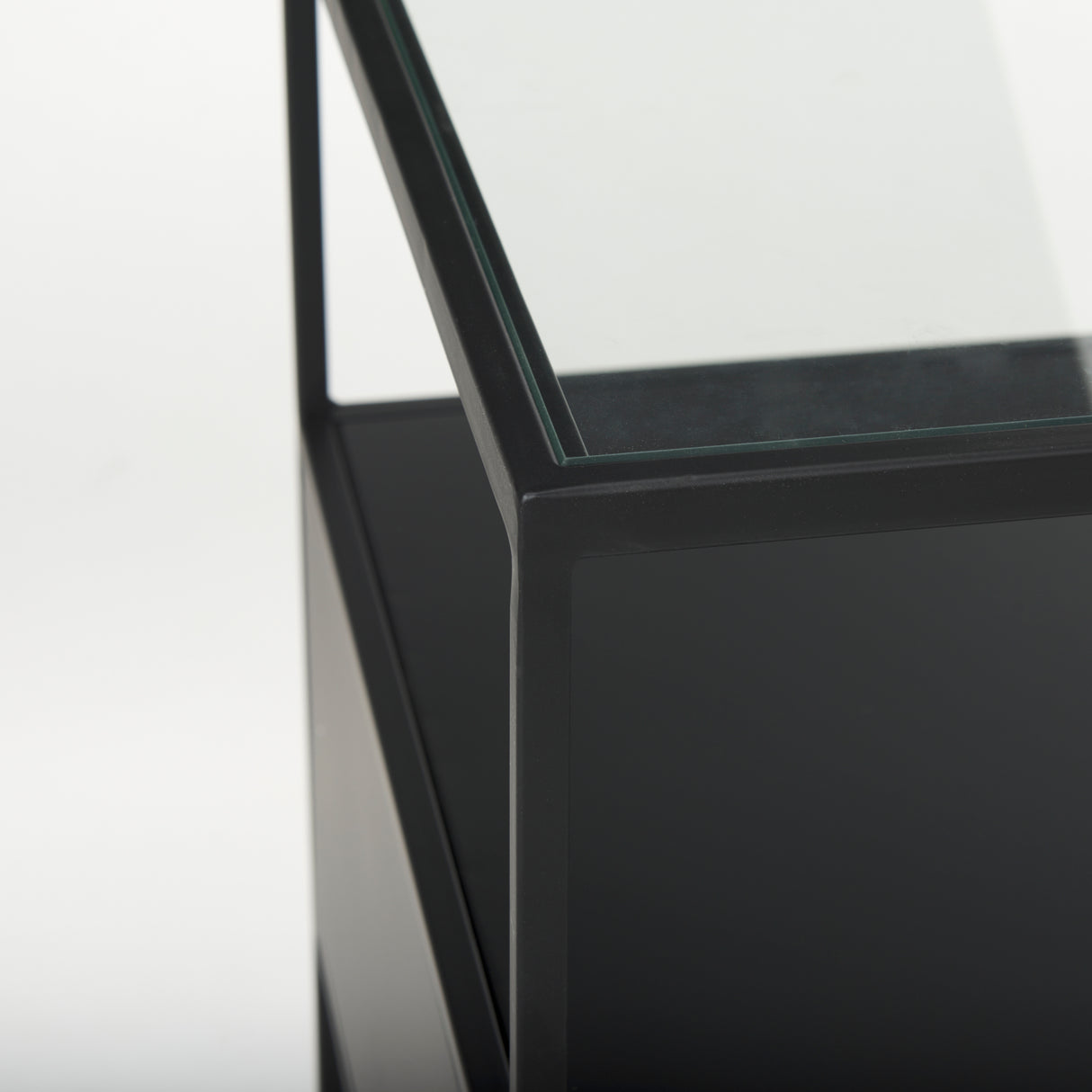 Samson 15.7L x 15.7W x 21.3H Side Table Matte Black Metal and Glass from Mercana - Luna Furniture