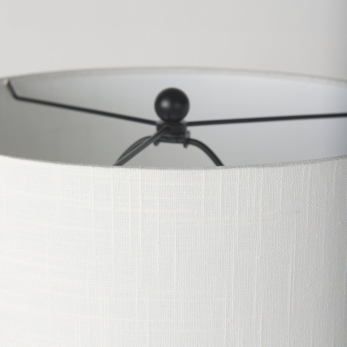 Sarah 15.0L x 10.0W x 22.2H Arched Black Metal W/Marble Cube and White Shade Table Lamp from Mercana - Luna Furniture