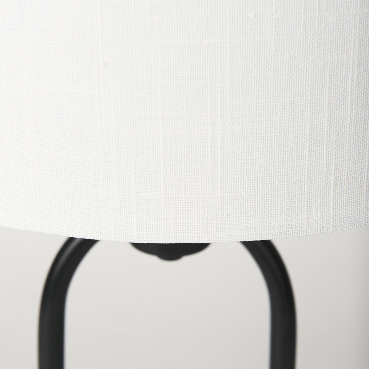 Sarah 15.0L x 10.0W x 22.2H Arched Black Metal W/Marble Cube and White Shade Table Lamp from Mercana - Luna Furniture