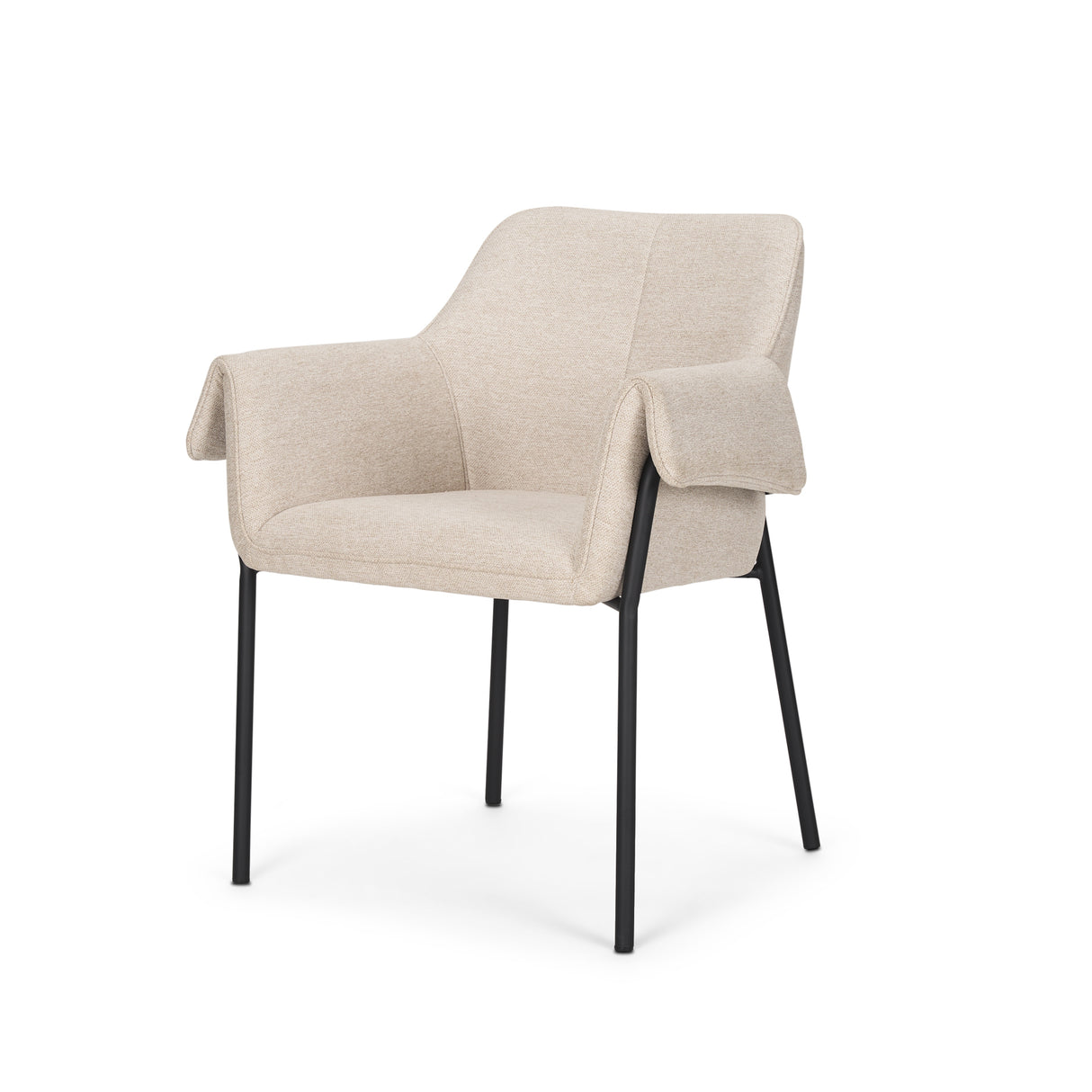 Brently Dining Chair w/ Oatmeal Fabric & Matte Black Metal Legs, Set of 2 from Mercana - Luna Furniture