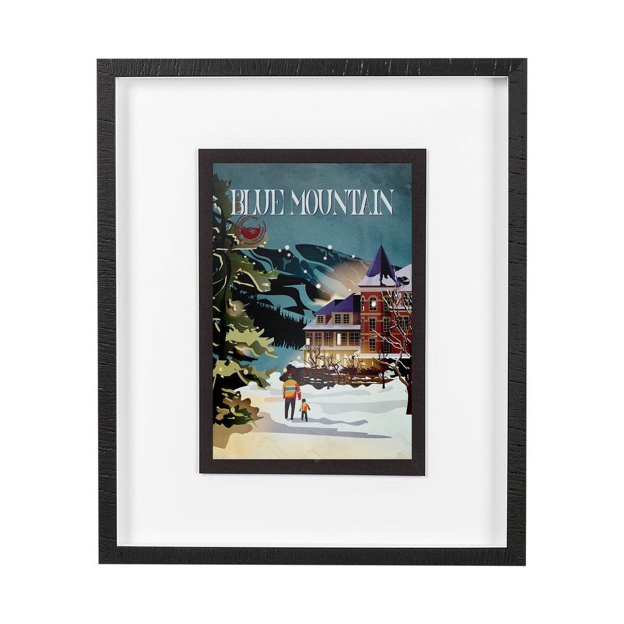 Blue Mountain by Simeng a Framed Art Print Matted under Glass from Mercana - Luna Furniture