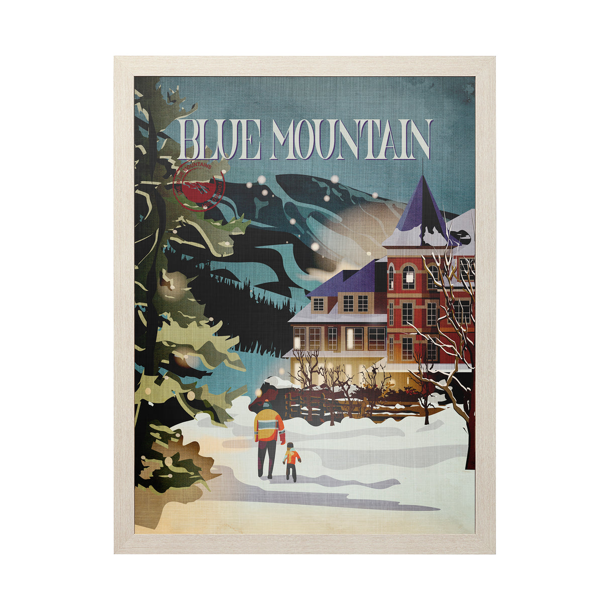 Blue Mountain by Mercana Studio a Hand Embellished Textured Framed Art Print from Mercana - Luna Furniture