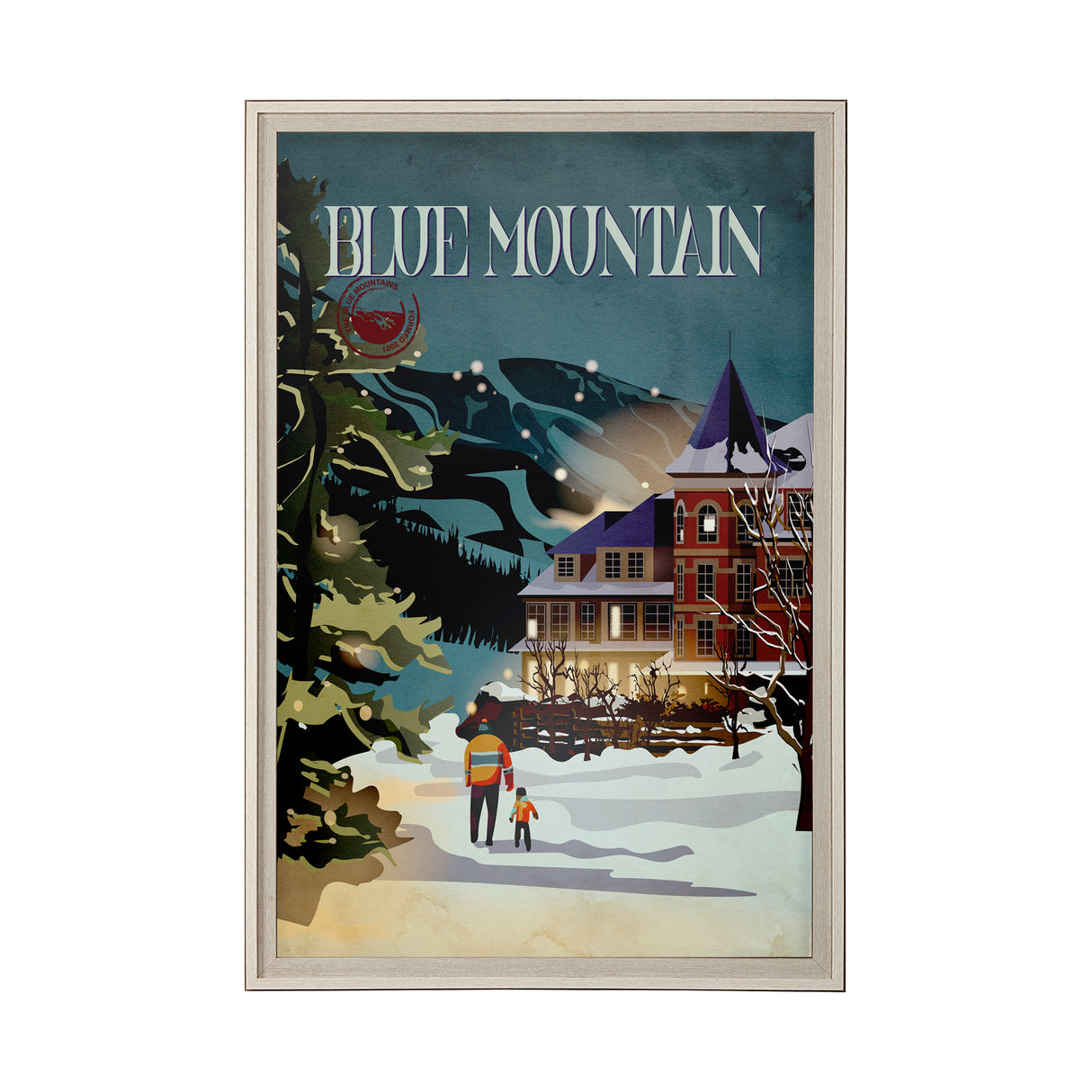 Blue Mountain by Simeng a Framed Art Print Matted under Glass from Mercana - Luna Furniture