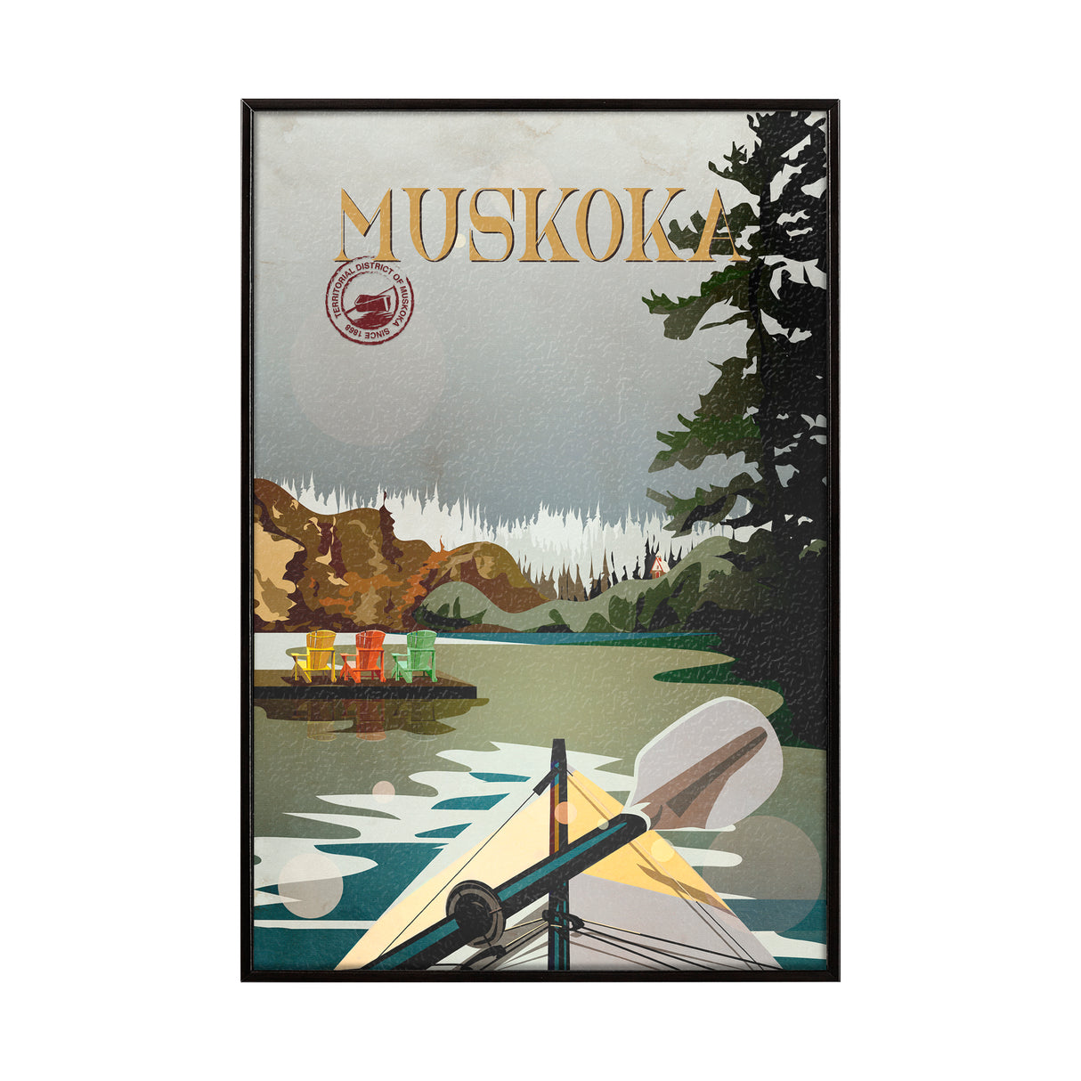 Muskoka Go Canada (SM) by Mercana Studio a Hand Embellished Decograph Framed Art Print from Mercana - Luna Furniture