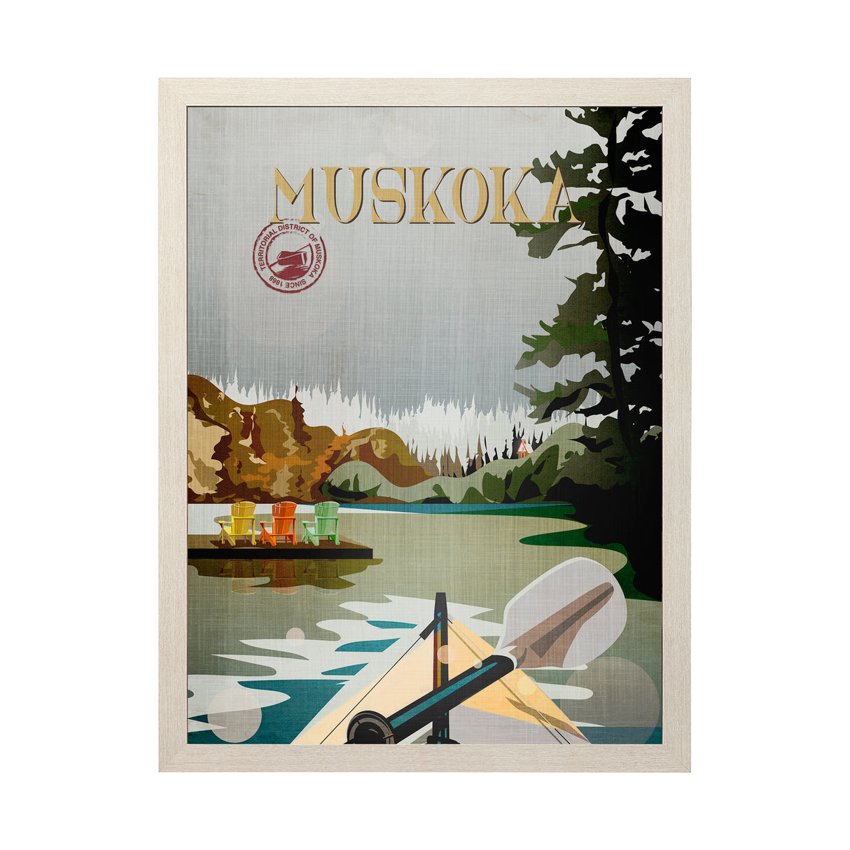 Muskoka Go Canada (L) by Mercana Studio a Hand Embellished Decograph Framed Art Print from Mercana - Luna Furniture