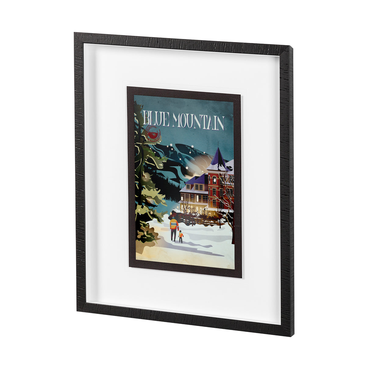 Blue Mountain by Simeng a Framed Art Print Matted under Glass from Mercana - Luna Furniture