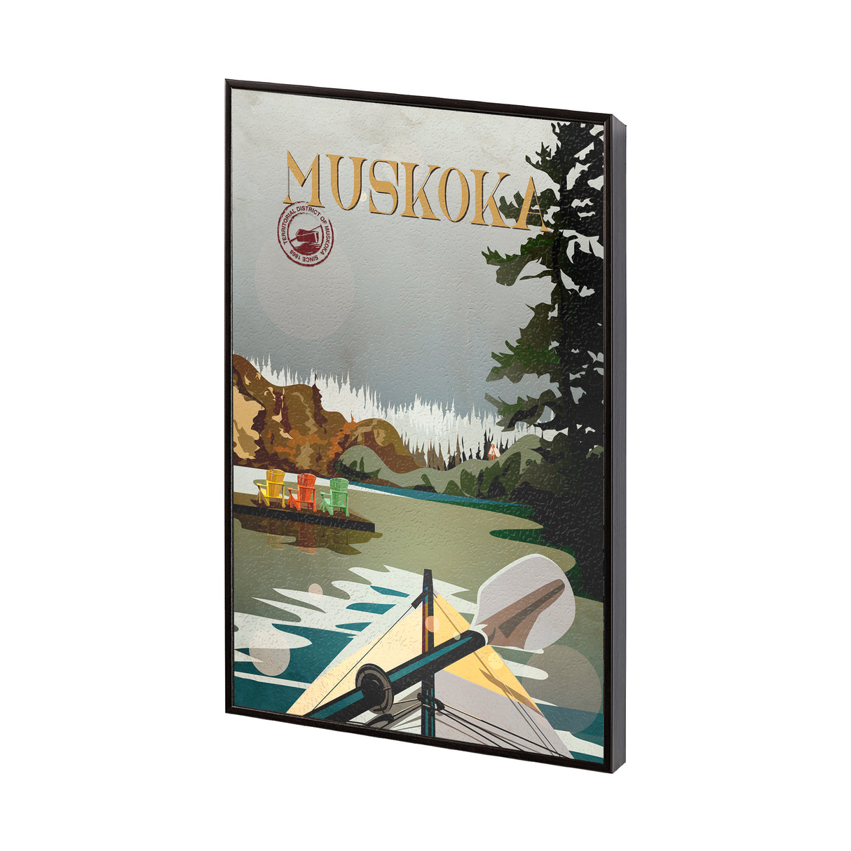 Muskoka Go Canada (SM) by Mercana Studio a Hand Embellished Decograph Framed Art Print from Mercana - Luna Furniture
