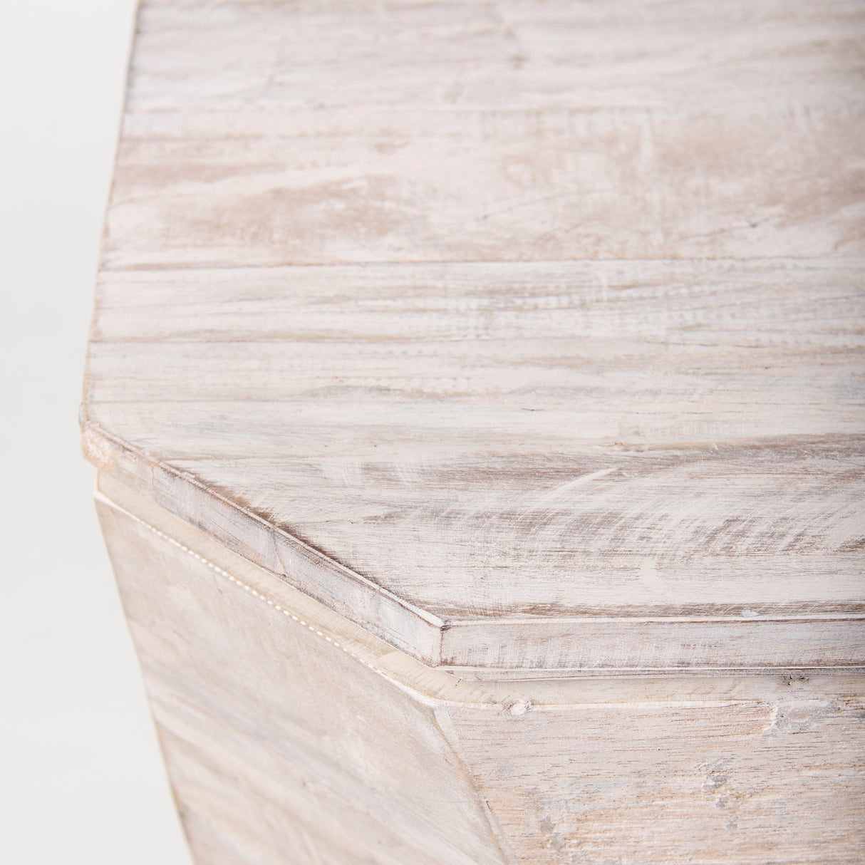 Esagono Octagonal Reclaimed Wood End/Side Table w/ Storage from Mercana - Luna Furniture