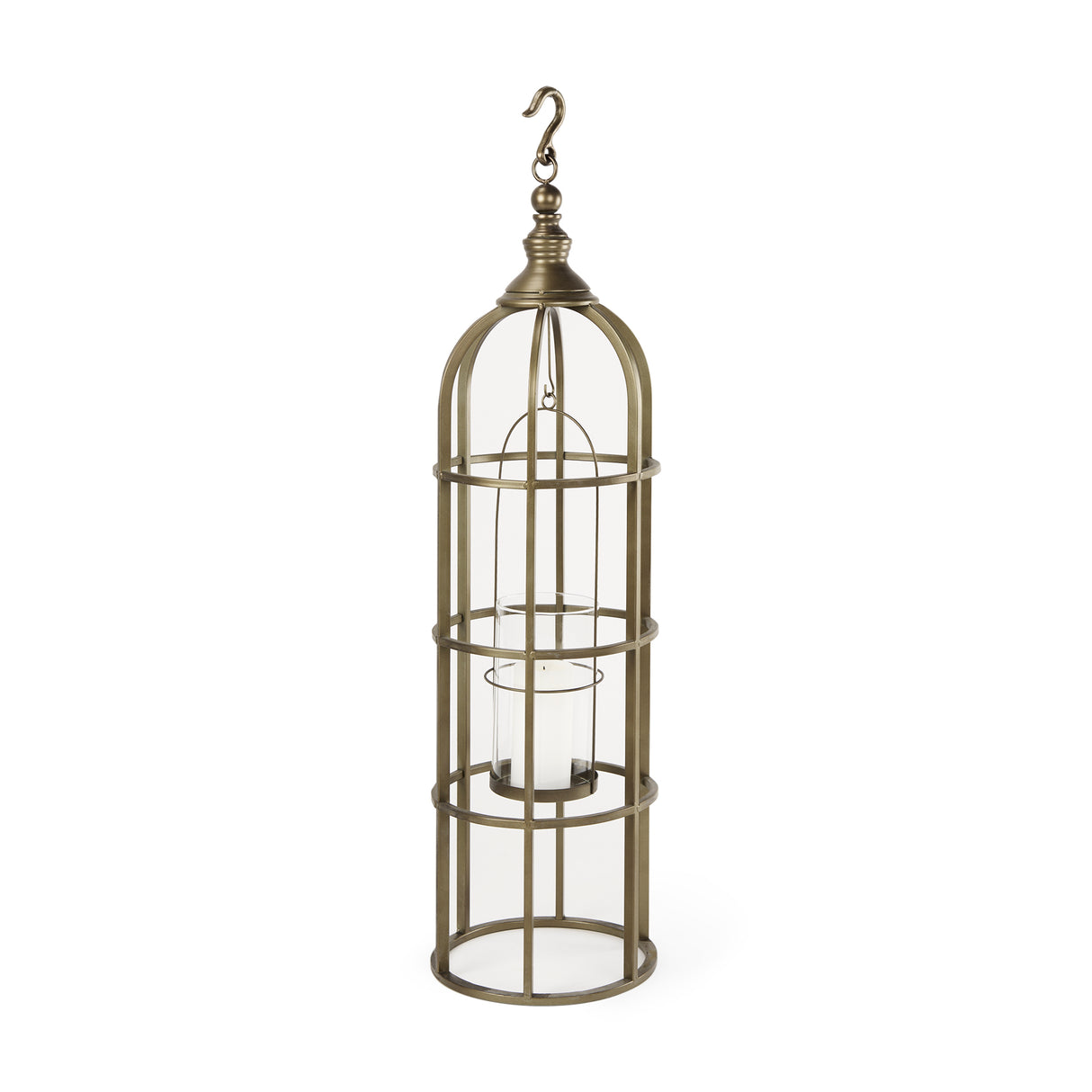 Gerson I Large Cage-Style Gold Metal Candle Holder Lantern from Mercana - Luna Furniture