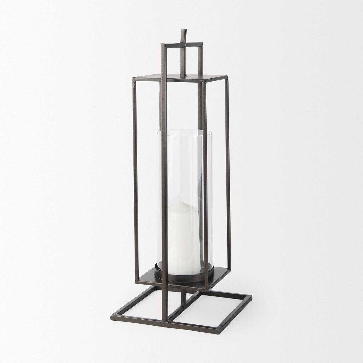 Albus I Large Black Metal Rectangular Table Candle Holder from Mercana - Luna Furniture