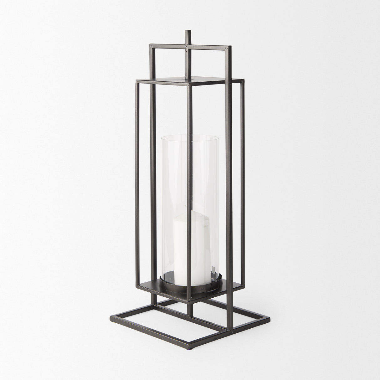 Albus I Large Black Metal Rectangular Table Candle Holder from Mercana - Luna Furniture