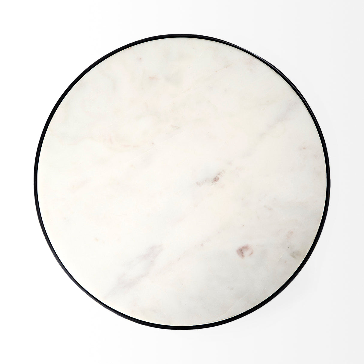 Patrick 23"H White Marble Top w/ Matte Black Metal Accent Table from Mercana - Luna Furniture