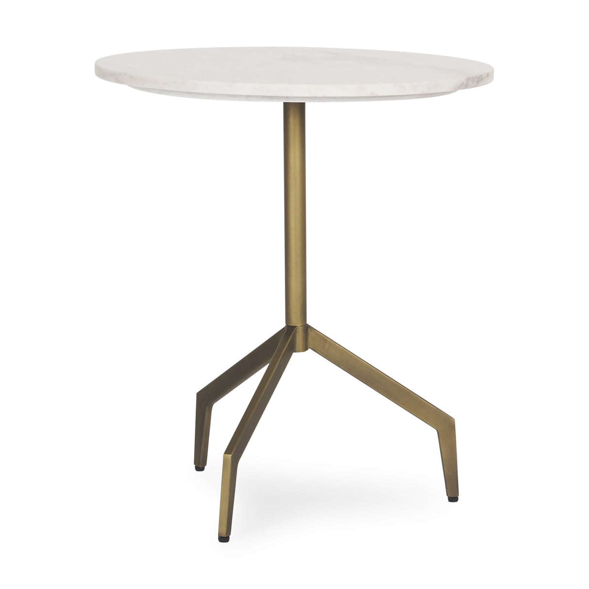 Serre Marble Top 3 Prong Gold Metal Base End Table from Mercana - Luna Furniture