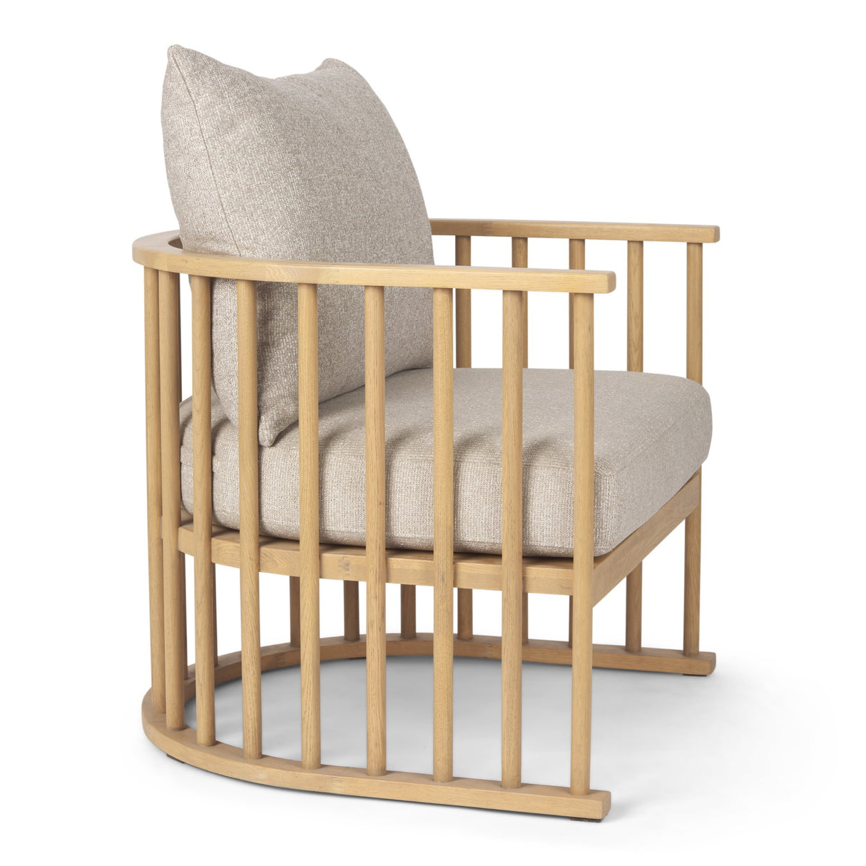 Kopari Beige Fabric W/Light Brown Wood Accent Chair from Mercana - Luna Furniture