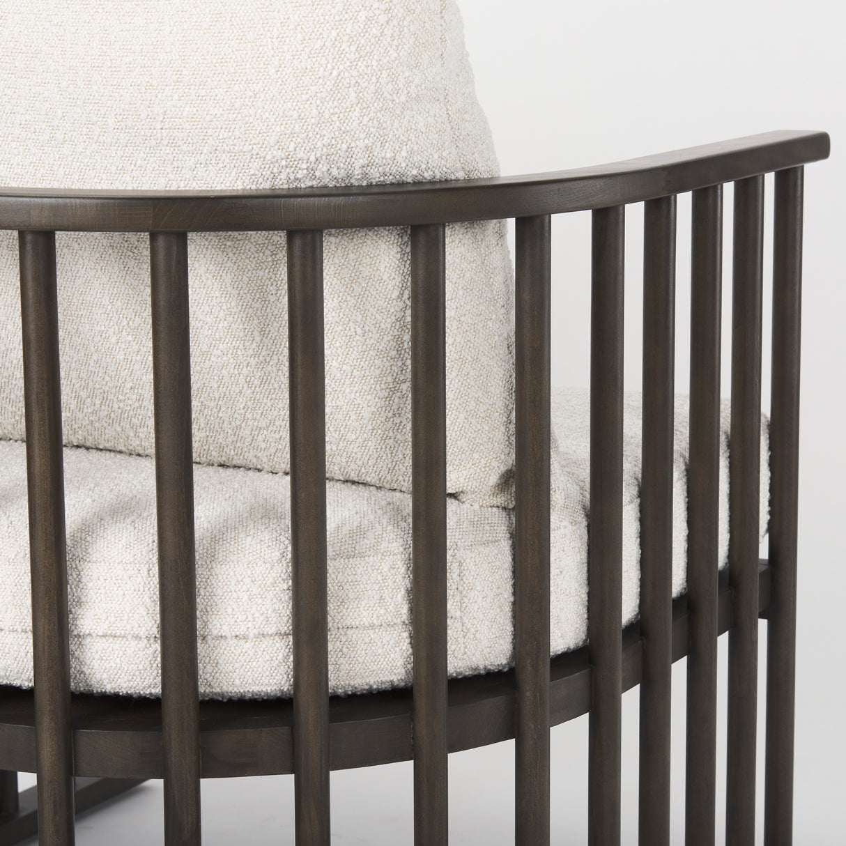 Kopari 30.1L x 30.5W x 37.2H White Boucle Fabric W/Dark Brown Wood Accent Chair from Mercana - Luna Furniture