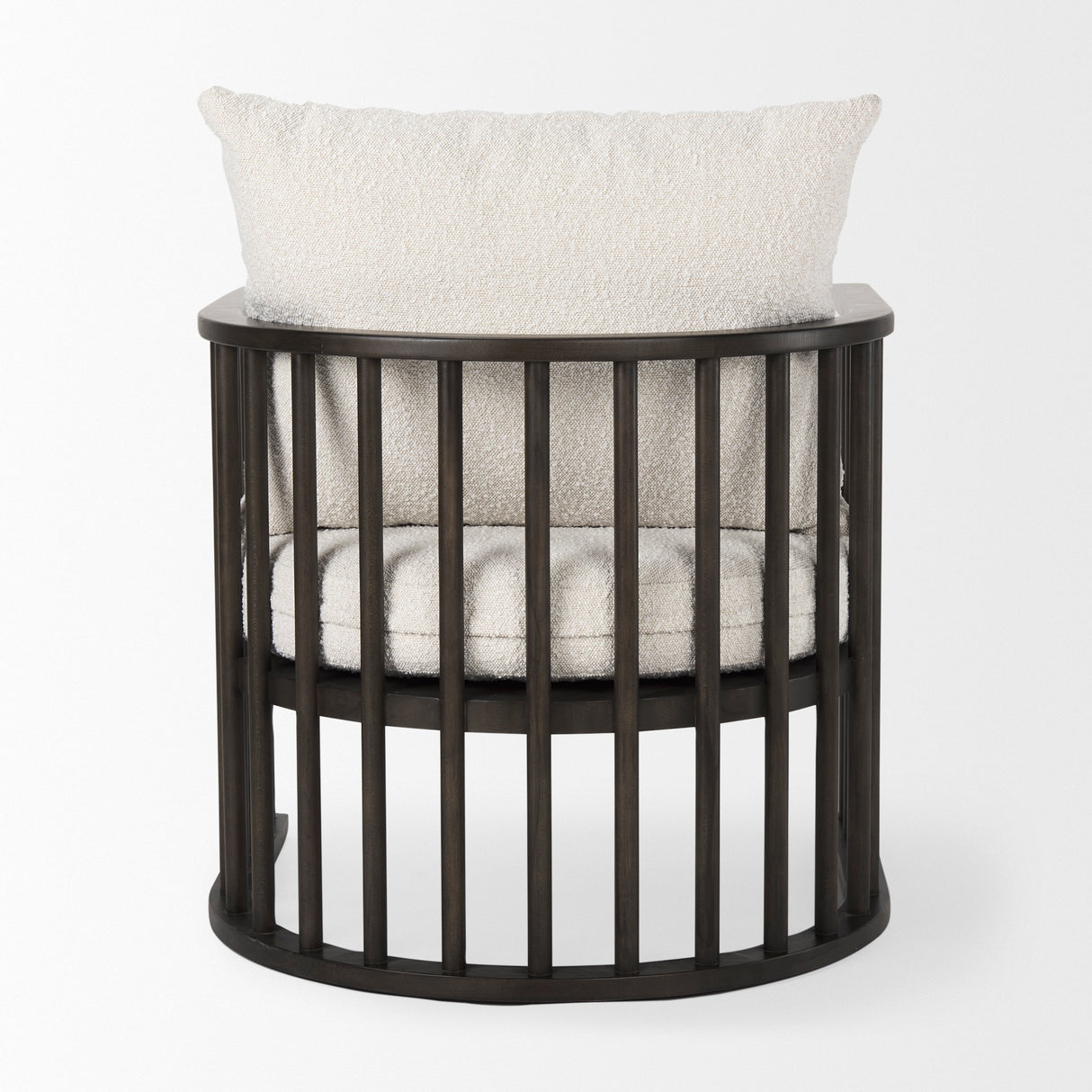 Kopari 30.1L x 30.5W x 37.2H White Boucle Fabric W/Dark Brown Wood Accent Chair from Mercana - Luna Furniture