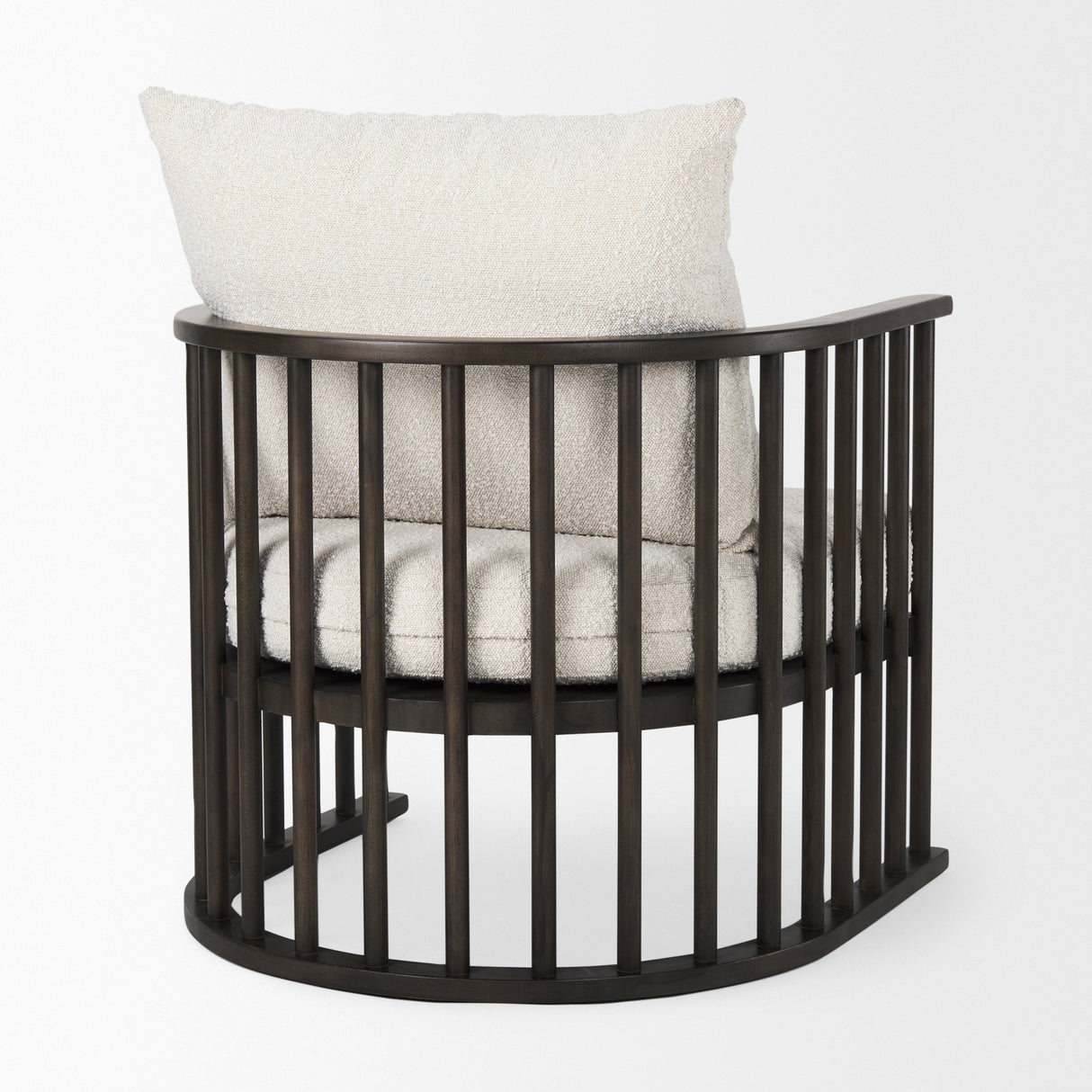 Kopari 30.1L x 30.5W x 37.2H White Boucle Fabric W/Dark Brown Wood Accent Chair from Mercana - Luna Furniture