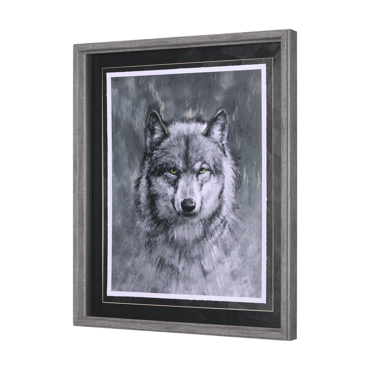 Animal Portrait II (Wolf) by Mercana Studio Hand Embellished Framed Art Print Matted under Glass from Mercana - Luna Furniture