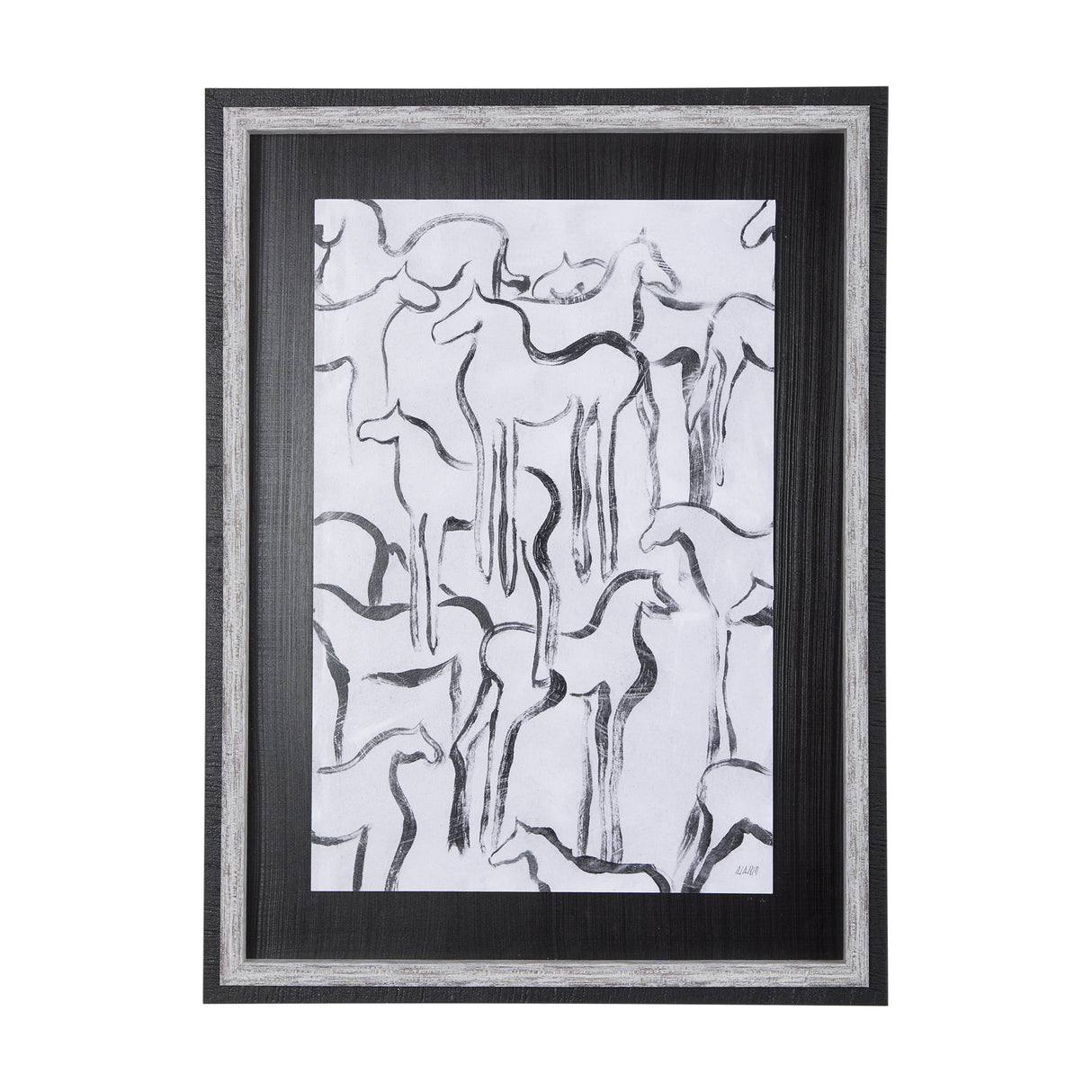Horse Herd I by Mercana Studio a Hand Embellished Textured Framed Art Print from Mercana - Luna Furniture