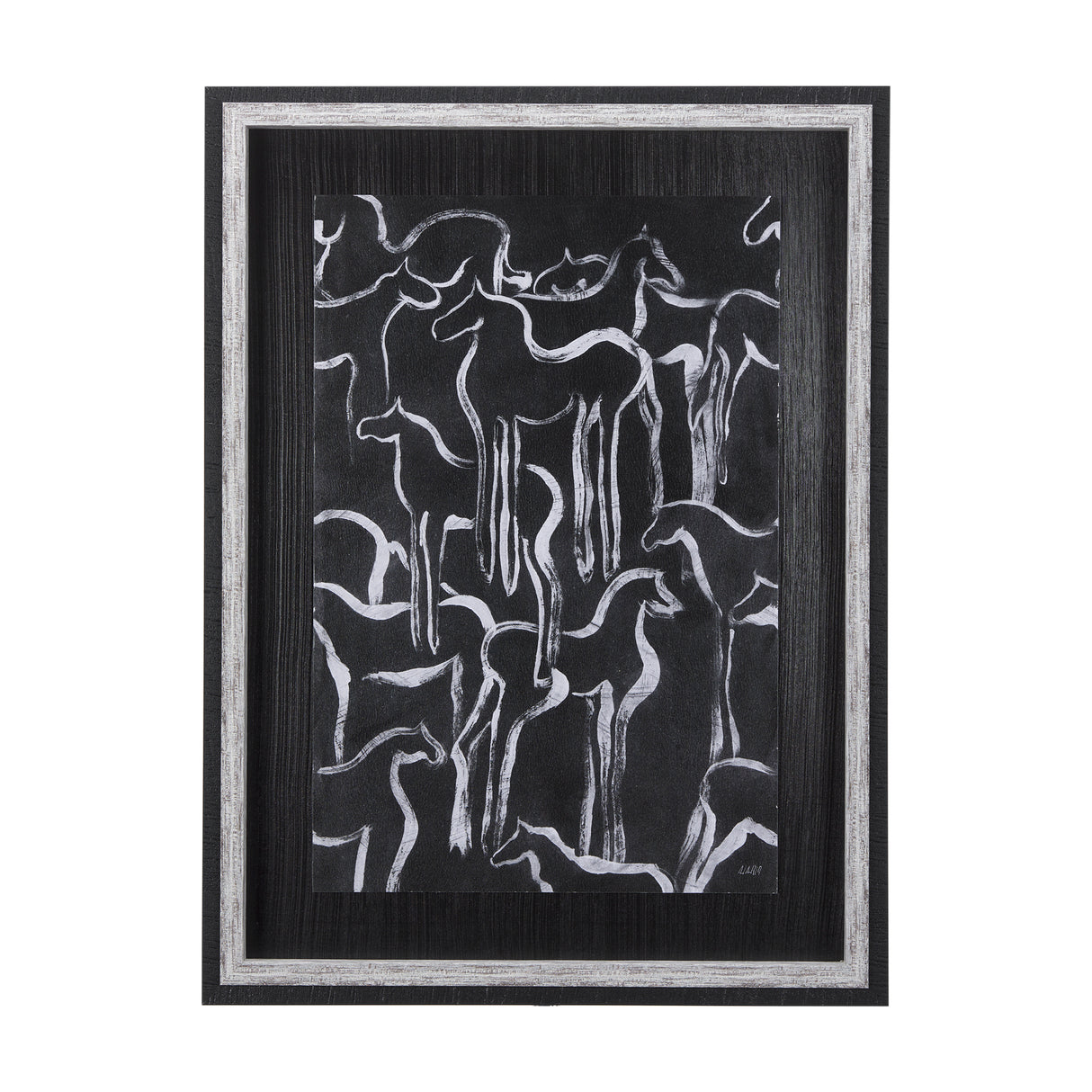 Horse Herd II by Mercana Studio a Hand Embellished Textured Framed Art Print from Mercana - Luna Furniture