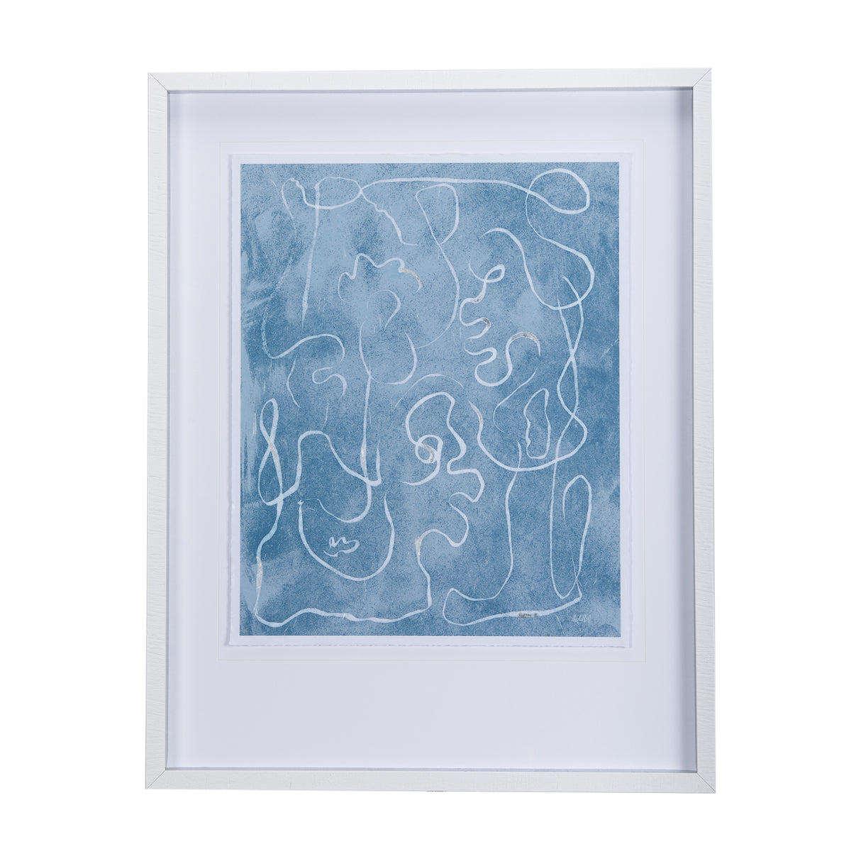 Thread Blue I by Mercana Studio a Hand Embellished Textured Framed Art Print Matted under Glass from Mercana - Luna Furniture