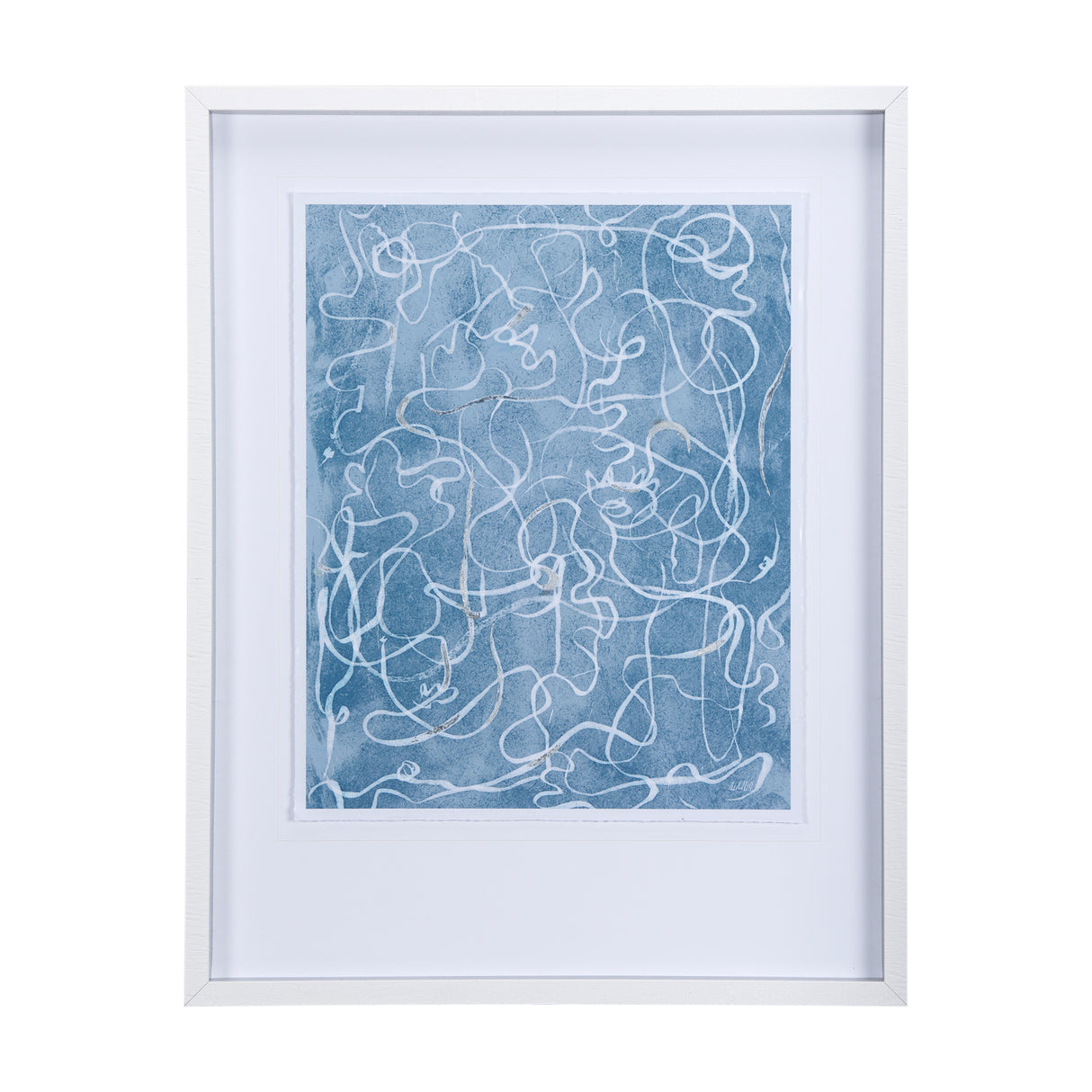 Thread Blue III by Mercana Studio a Hand Embellished Textured Framed Art Print Matted under Glass from Mercana - Luna Furniture