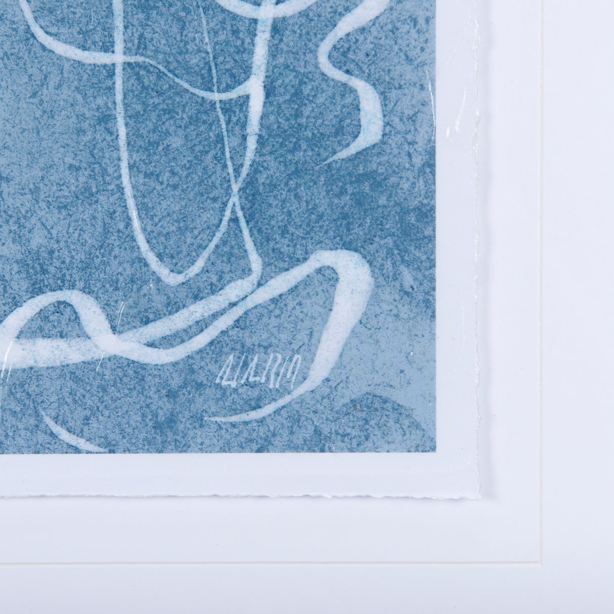 Thread Blue III by Mercana Studio a Hand Embellished Textured Framed Art Print Matted under Glass from Mercana - Luna Furniture