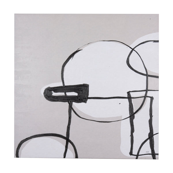 Neutral Shapes I by Mercana Studio a Hand Embellished Textured Canvas