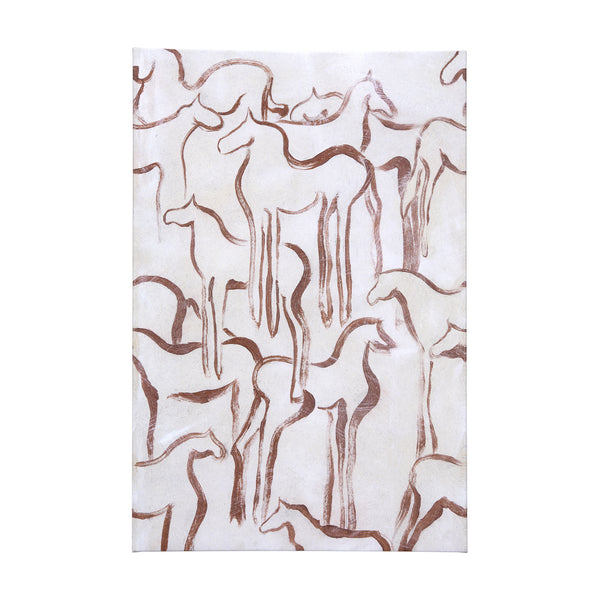 Horse Herd III by Mercana Studio a Hand Embellished Textured Canvas