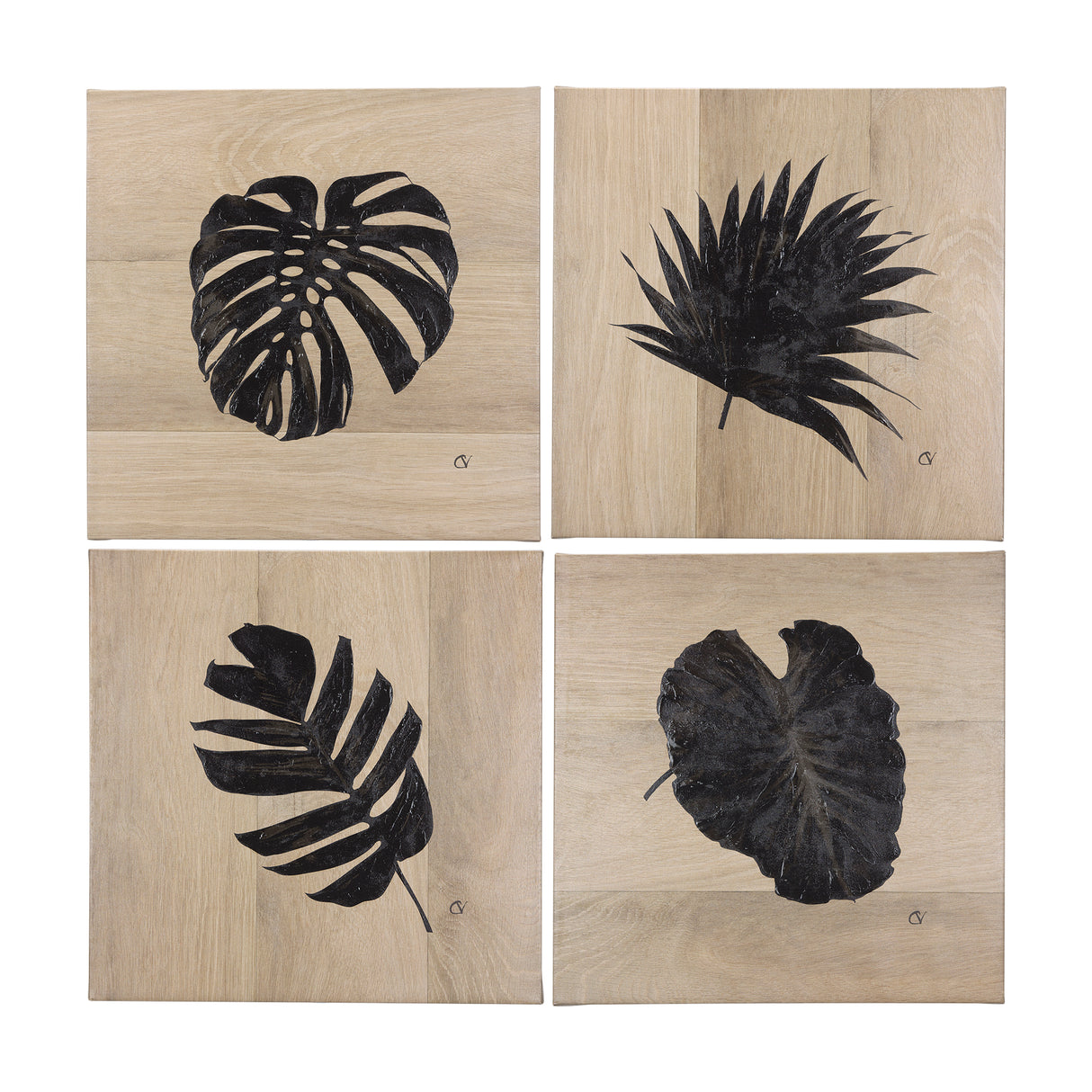 Tropical Leaf II by Mercana Studio a Hand Embellished Textured Canvas from Mercana - Luna Furniture