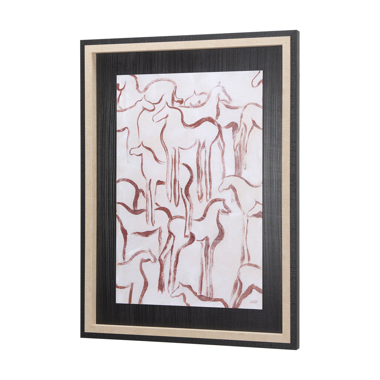 Horse Herd III by Mercana Studio a Hand Embellished Textured Framed Art Print from Mercana - Luna Furniture