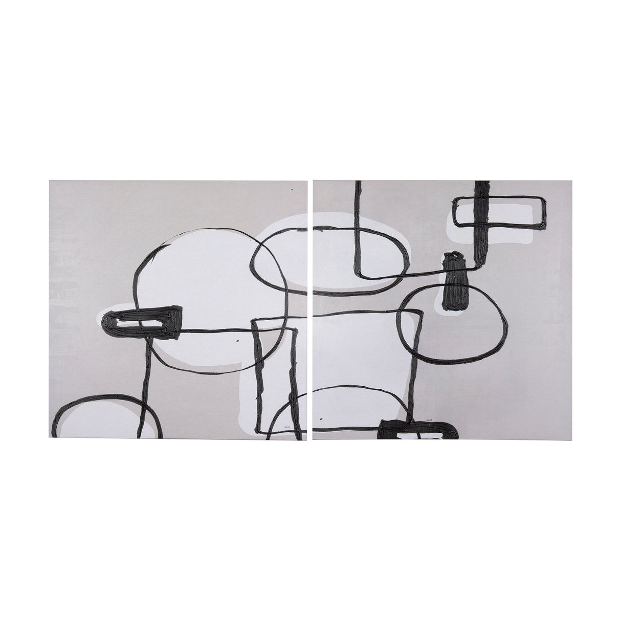 Neutral Shapes I by Mercana Studio a Hand Embellished Textured Canvas from Mercana - Luna Furniture