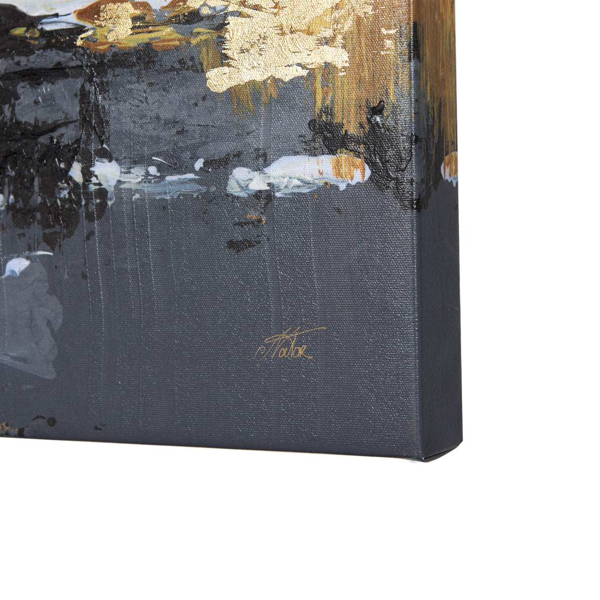 Silver and gold inspiration III by Mercana Studio a Hand Embellished Textured Canvas from Mercana - Luna Furniture