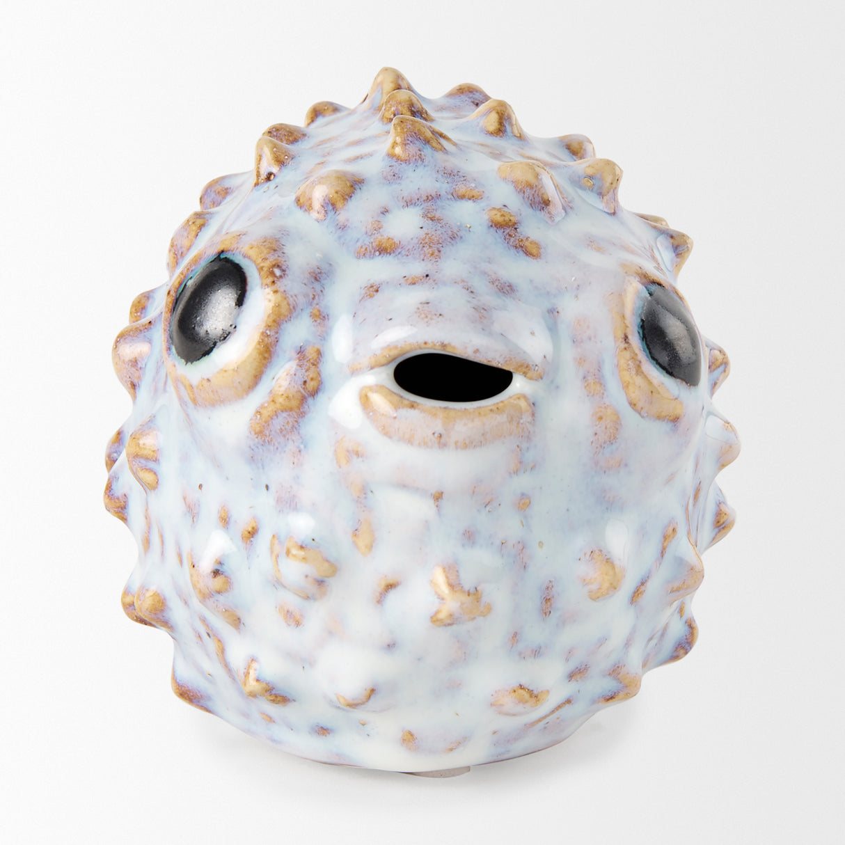 Spike I (Small) 8L x 4W Off-White Ceramic Puffer Fish from Mercana - Luna Furniture