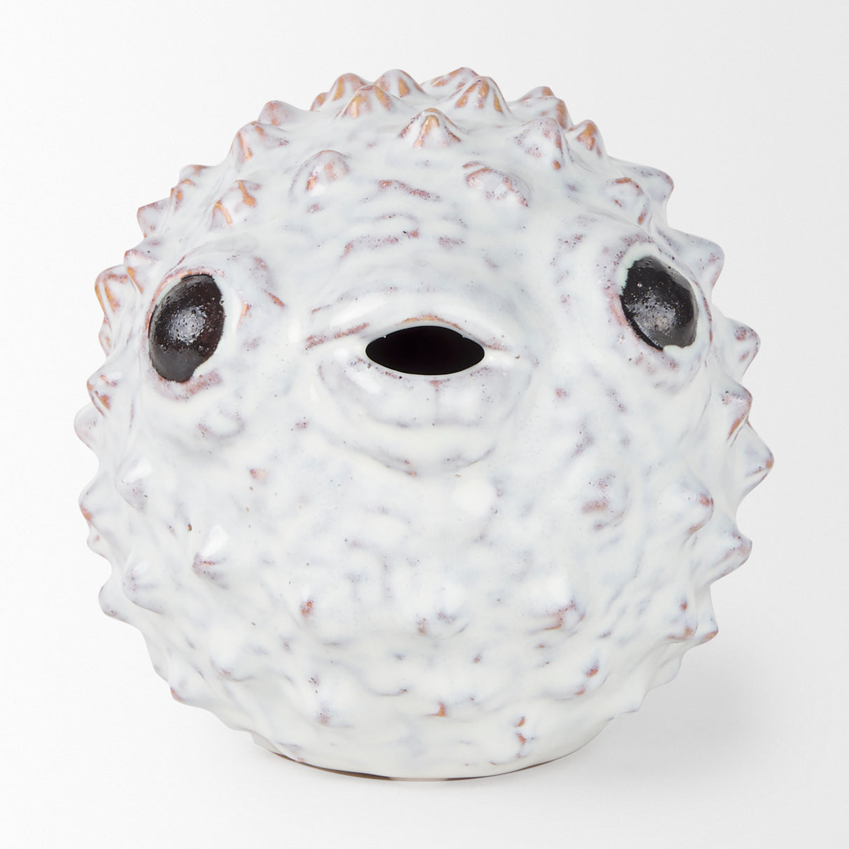 Spike II (Large) 10L x 6W Off-White Ceramic Puffer Fish from Mercana - Luna Furniture