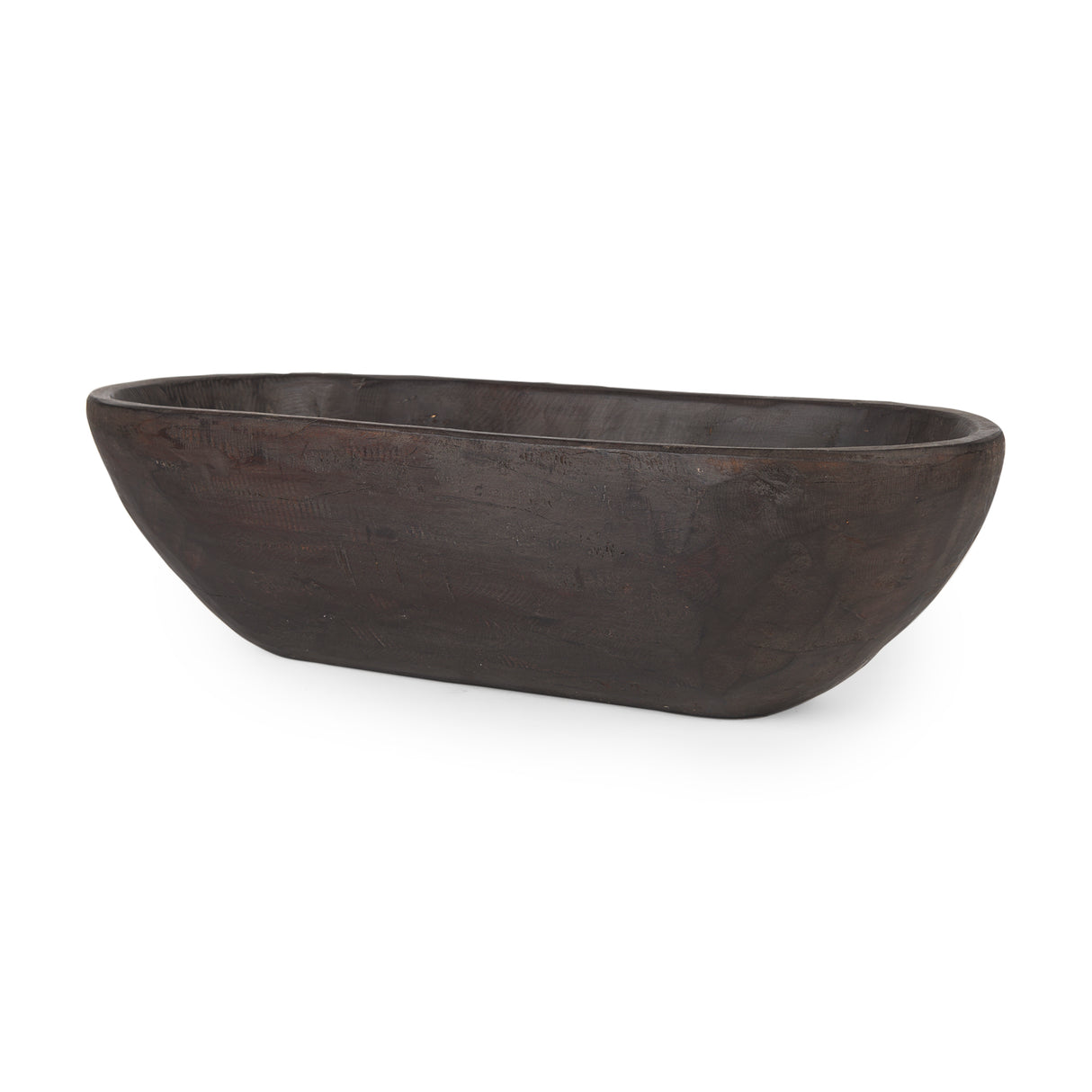 Athena Extra Large Oblong Black-Brown Reclaimed Wood Bowl from Mercana - Luna Furniture