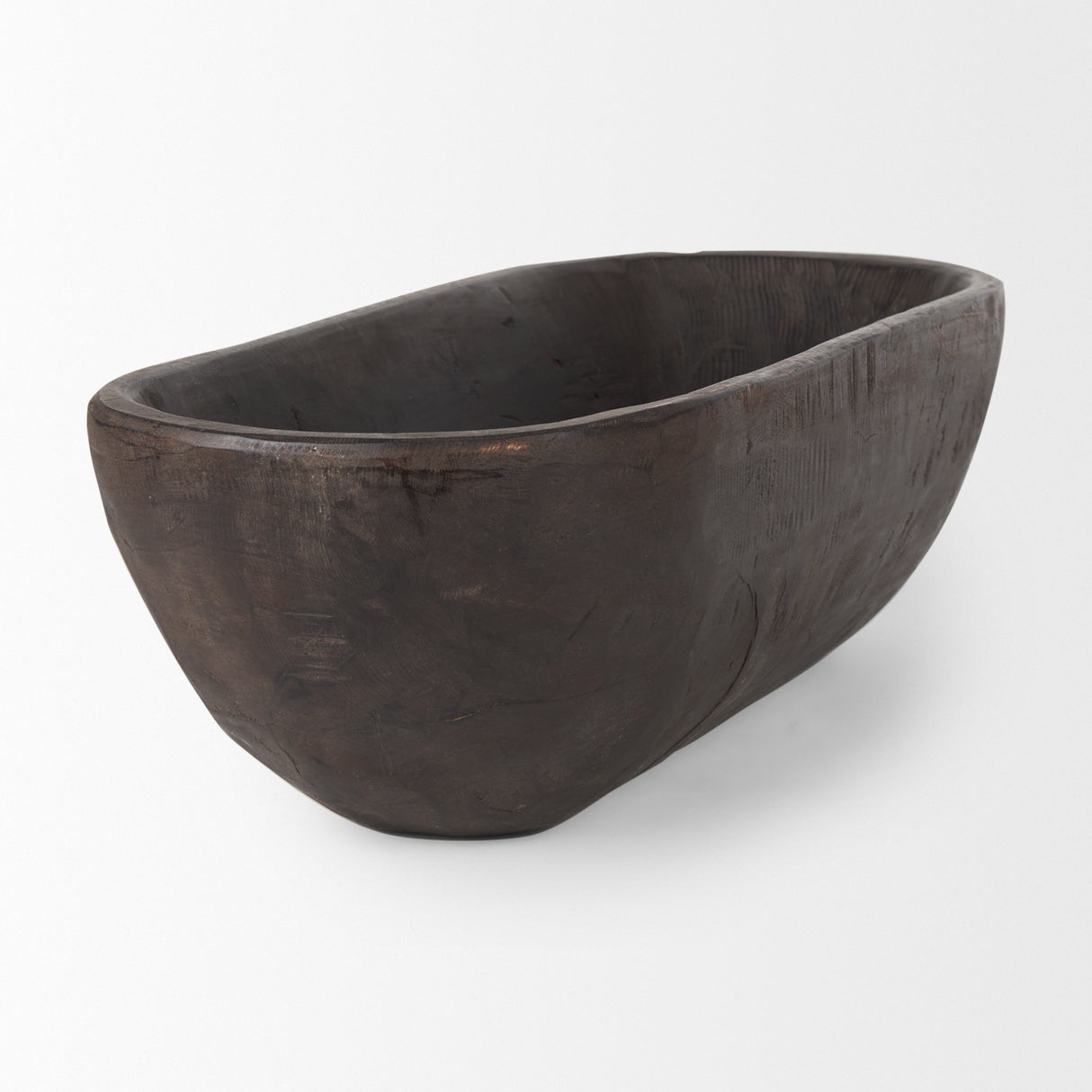 Athena Extra Large Oblong Black-Brown Reclaimed Wood Bowl from Mercana - Luna Furniture