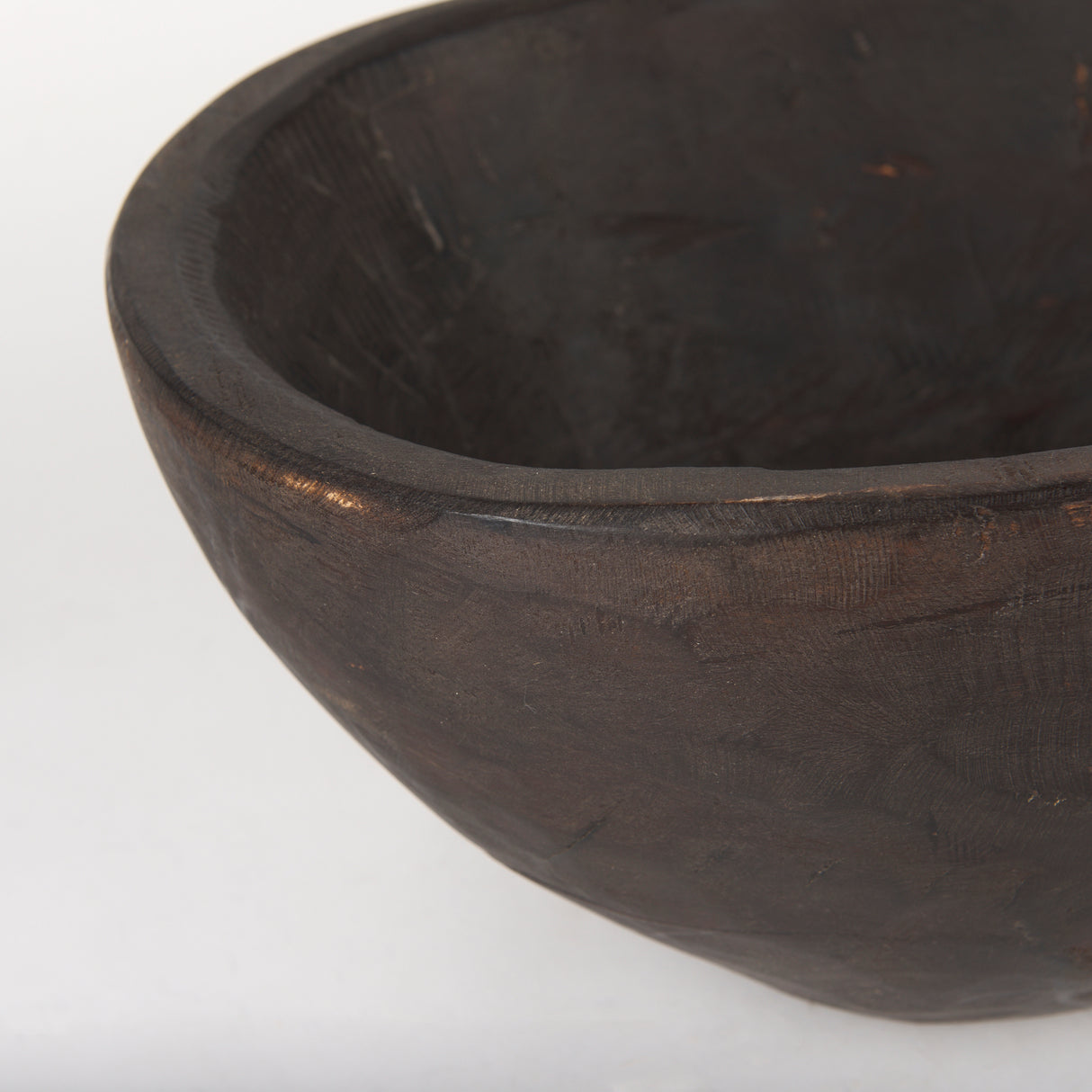 Athena Extra Large Oblong Black-Brown Reclaimed Wood Bowl from Mercana - Luna Furniture