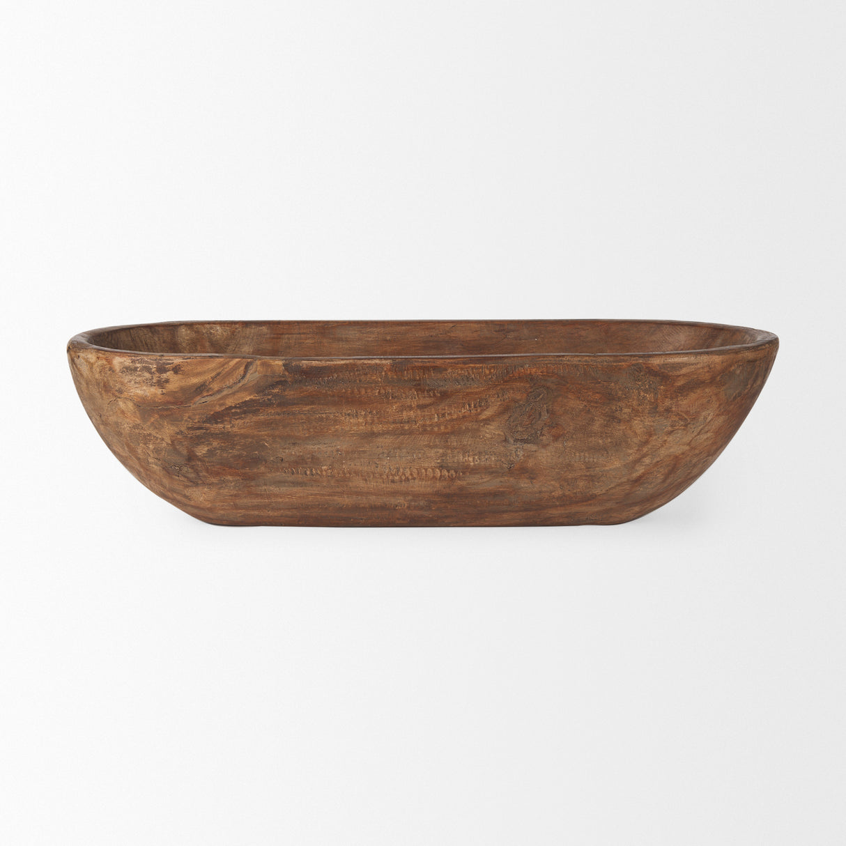 Athena Extra Large Oblong Medium Brown Reclaimed Wood Bowl from Mercana - Luna Furniture