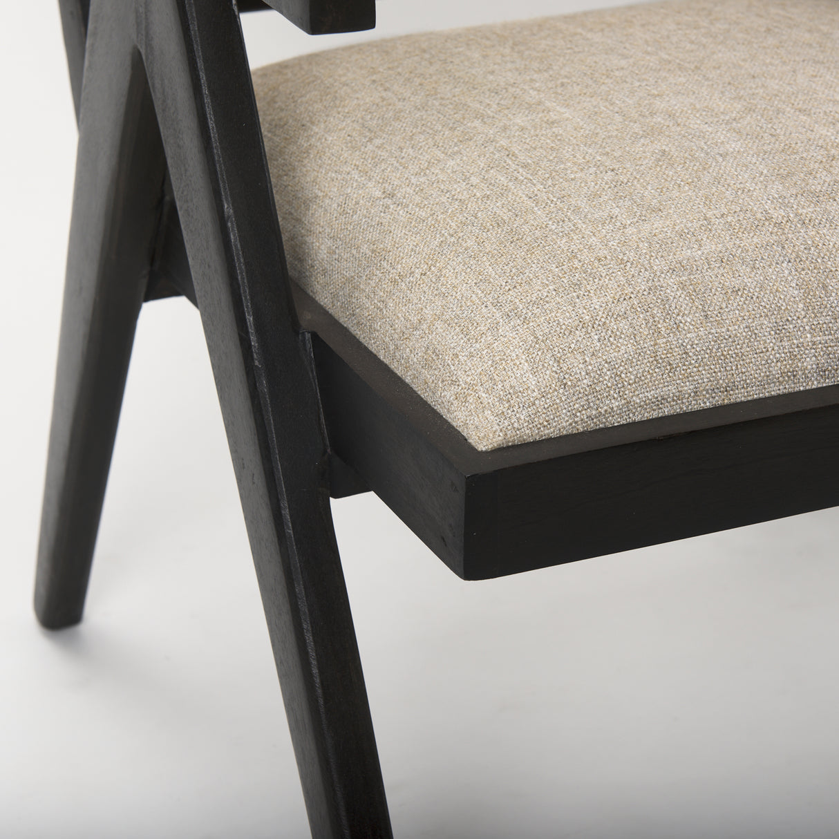 Donna Black Wood Cane-Back w/ Beige Upholstered Seat Dining Chair from Mercana - Luna Furniture