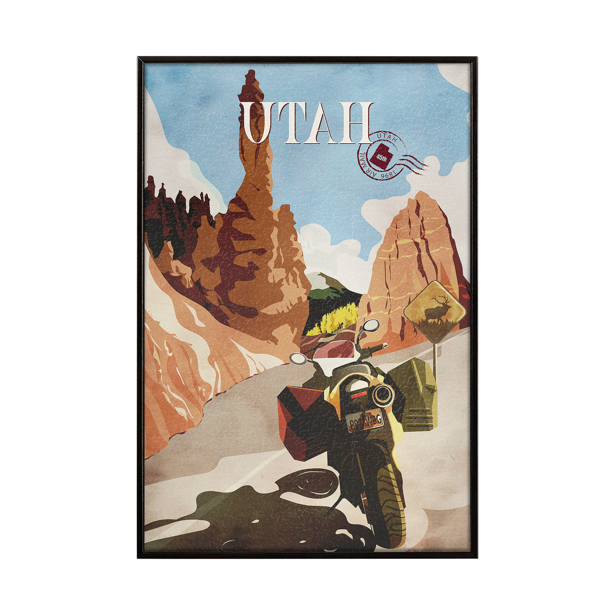 Utah Go USA (SM) by Mercana Studio a Hand Embellished Decograph Framed Art Print from Mercana - Luna Furniture