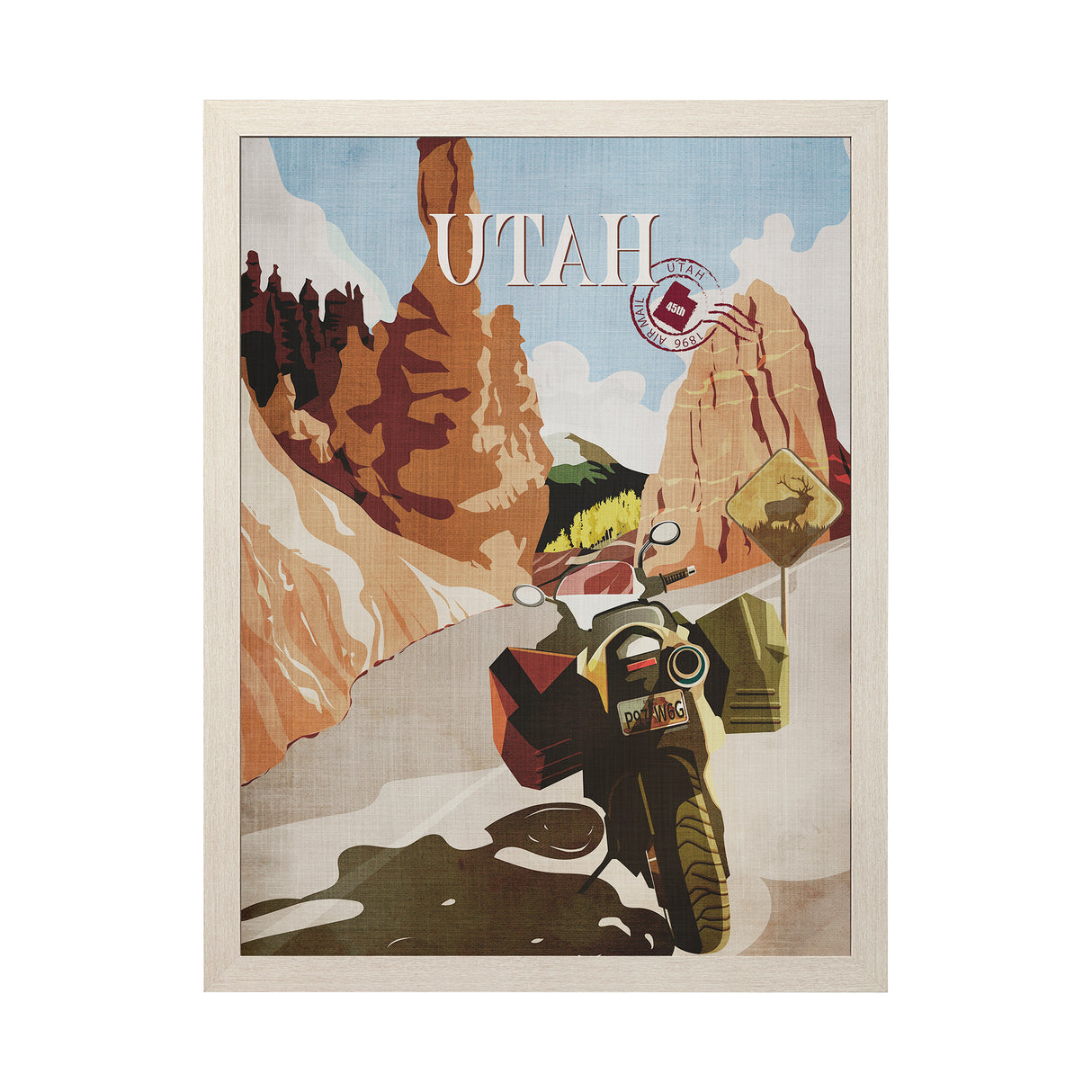 Utah Go USA (L) by Mercana Studio a Hand Embellished Decograph Framed Art Print from Mercana - Luna Furniture