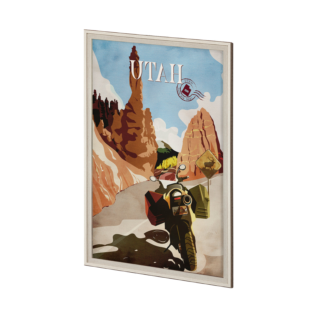 Utah Go USA (XL) by Mercana Studio a Hand Embellished Decograph Framed Art Print under Glass from Mercana - Luna Furniture