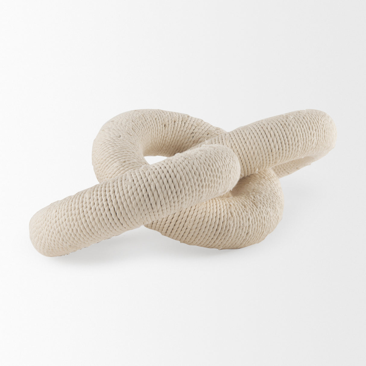 Alize Cotton Rope Wrapped Solid Wood Circular Chain Link Decorative Object from Mercana - Luna Furniture