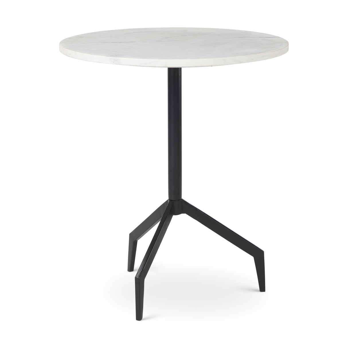 Serre Marble Top 3 Prong Black Metal Base End Table from Mercana - Luna Furniture