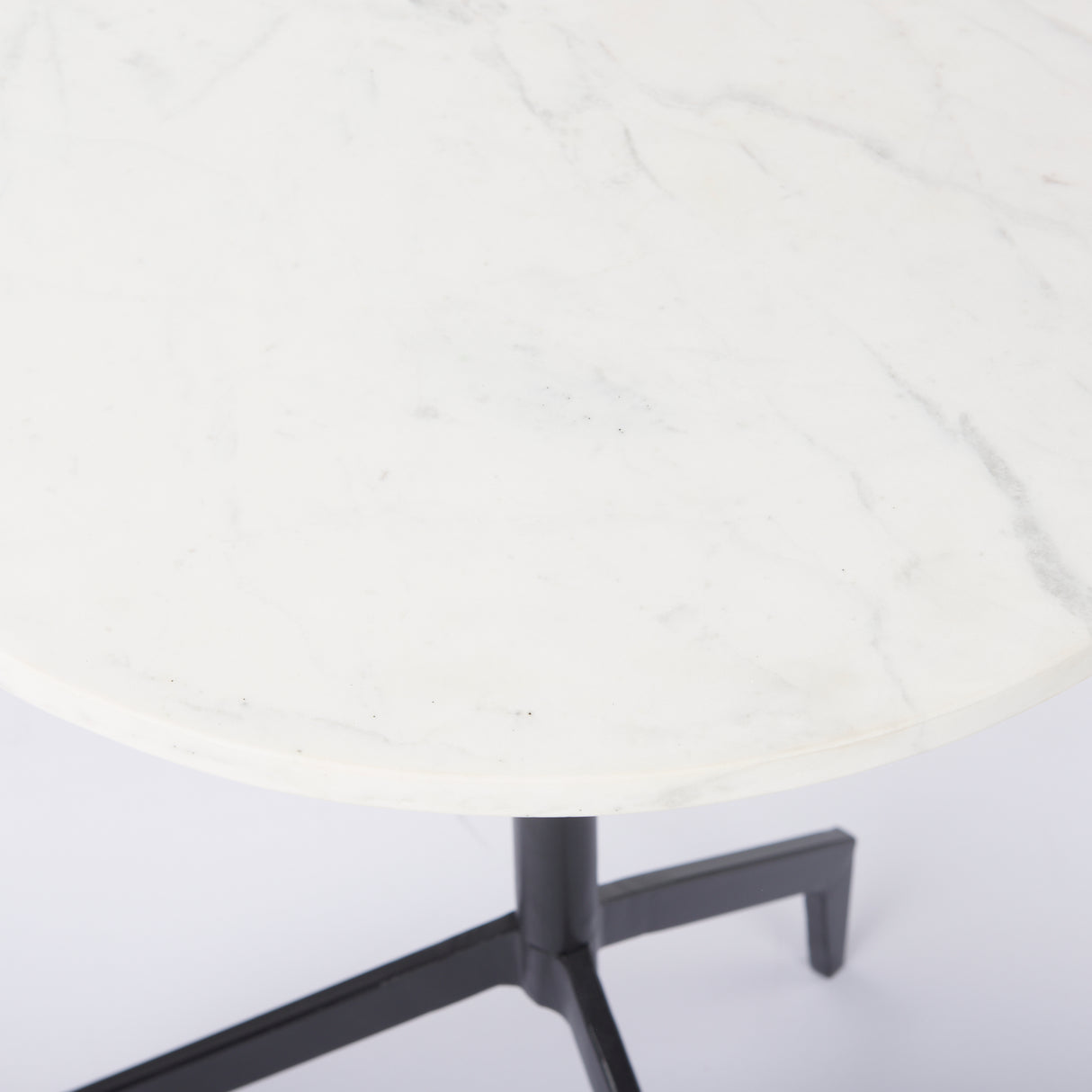 Serre Marble Top 3 Prong Black Metal Base End Table from Mercana - Luna Furniture