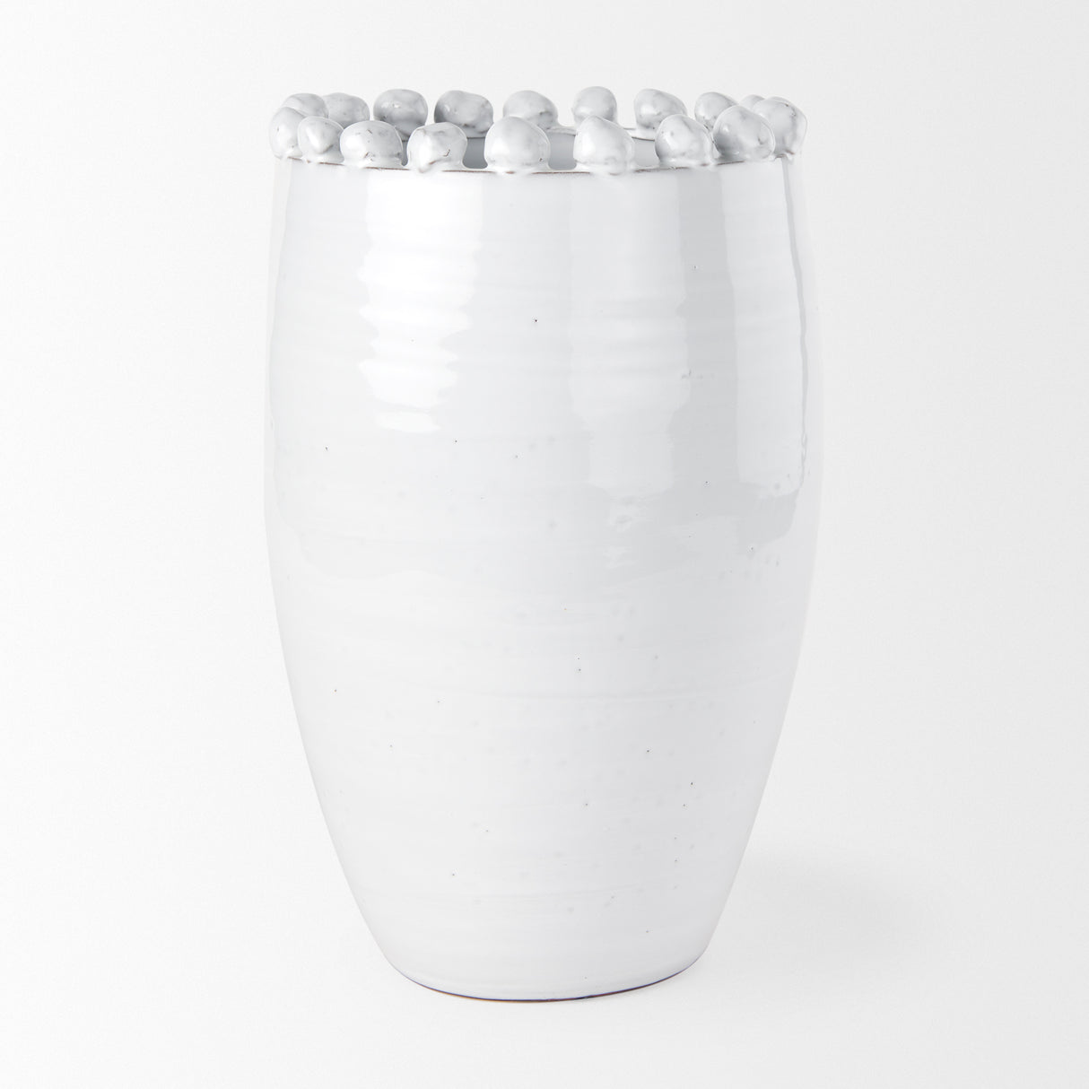 Basin Large Off-White Glazed Vase from Mercana - Luna Furniture