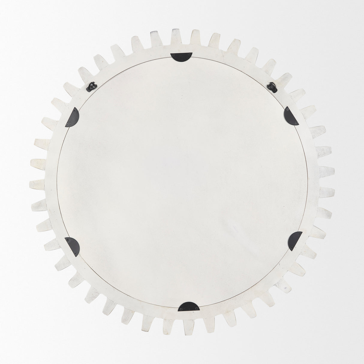 Sundance Cog 35.5" Round Whitewashed Wood Frame Mirror from Mercana - Luna Furniture
