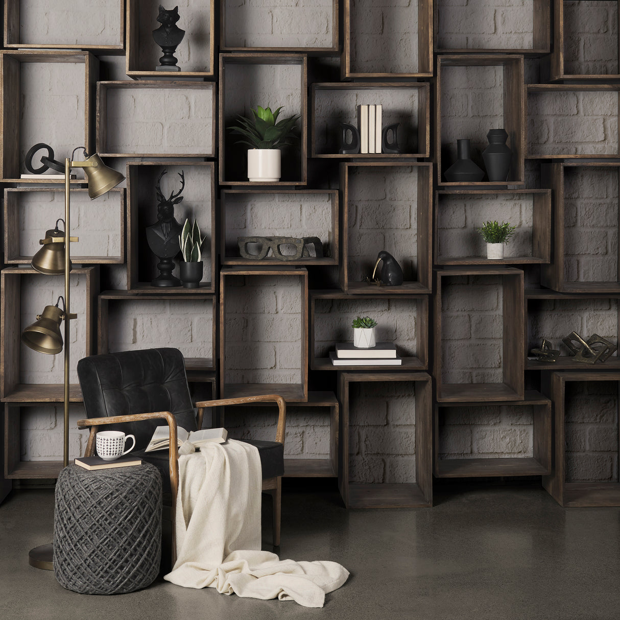 Phineas Black Leather W/ Brown Wooden Frame Accent Chair from Mercana - Luna Furniture